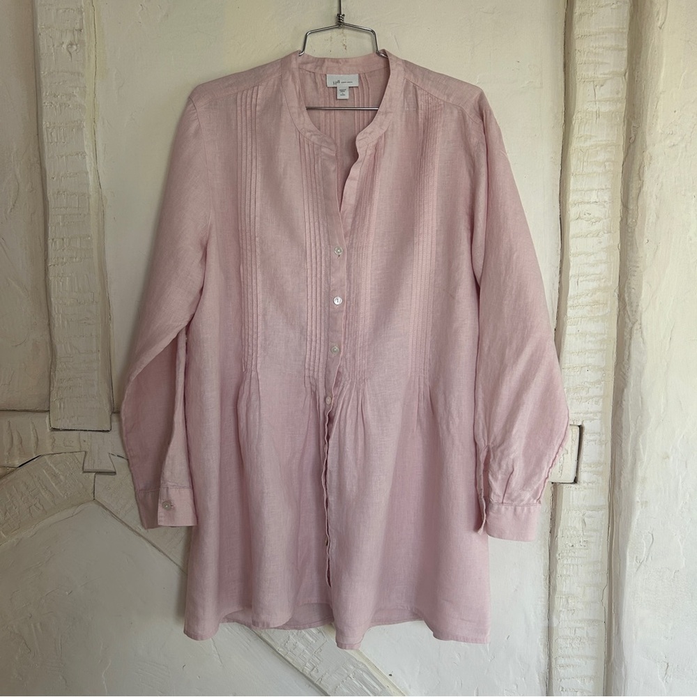 Baby pink linen tunic